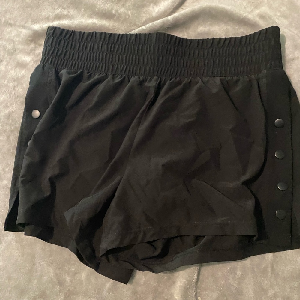 Women's Black Elastic Waist Shorts